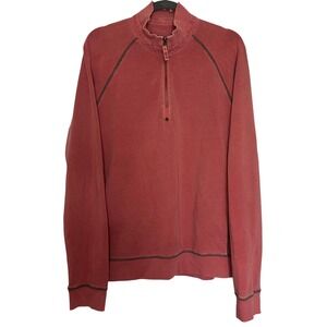 Tommy Bahama Size Medium 1/4 zip Sweatshirt Salmon Pink Color Long Sleeve‎ Soft